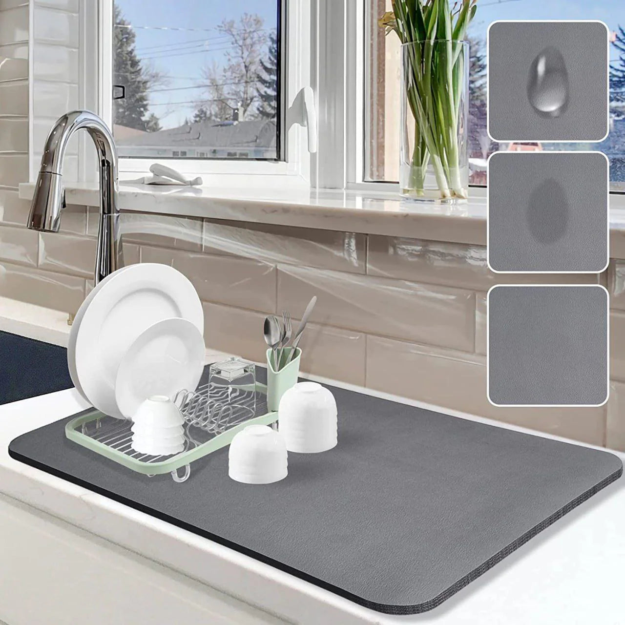 Dish Drying Water Absorbing Mat